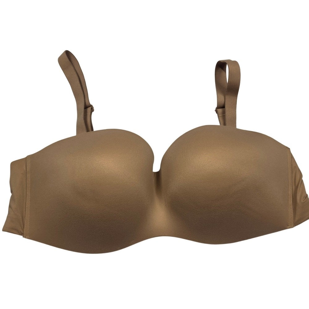 Soma Strapless Bra Womens 40C Tan Excellent Enbliss Stay Put Wireless Padded